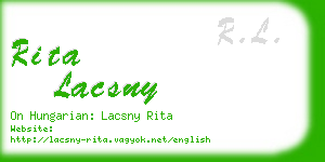 rita lacsny business card